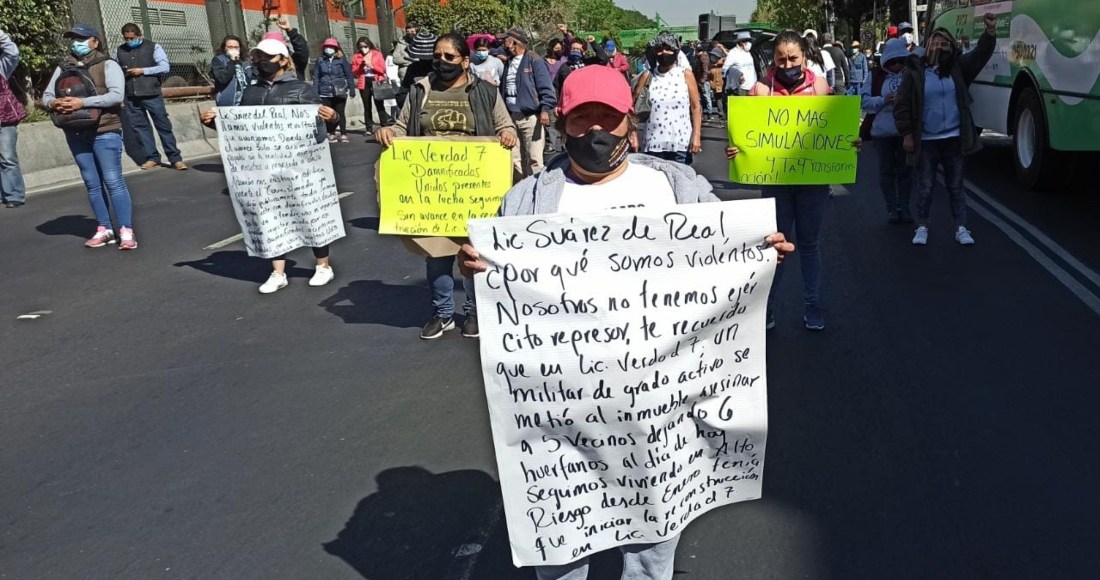 IMAGEN DEL DÍA | Damnificados del S19 bloquean avenida porque siguen sin viviendas