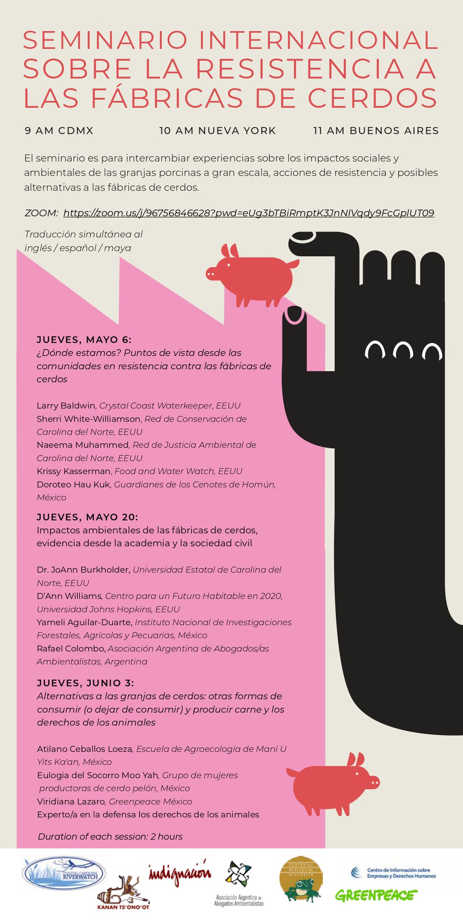 EN AGENDHA | Seminario internacional sobre la resistencia a las fábricas de cerdos