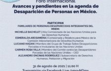 EN AGENDHA | Foro Internacional «Avances y pendientes en la agenda de Desaparición de Personas en México»